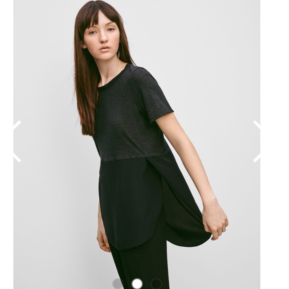 • Wilfred • Capucine Silk T-Shirt Heathered Black